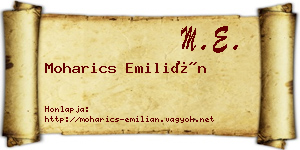Moharics Emilián névjegykártya